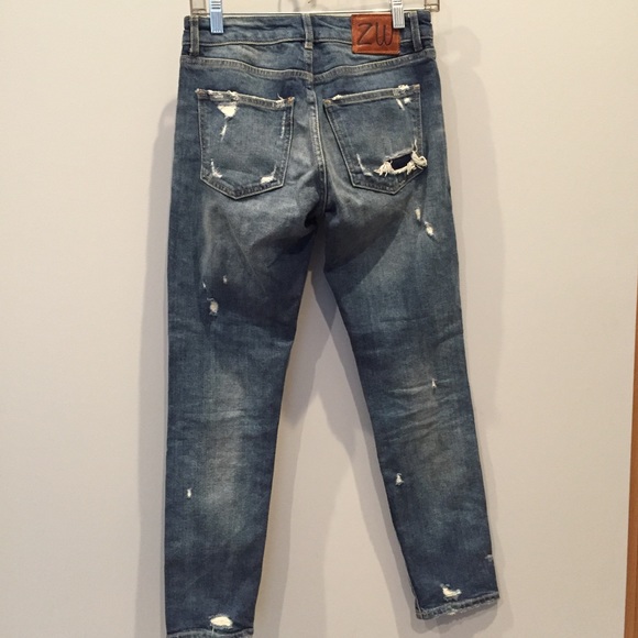Zara Ripped Denim Jeans - Picture 6 of 11